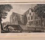 Oude Kerk Delft - Antieke Gravure, Antiek en Kunst, Kunst | Etsen en Gravures, Ophalen