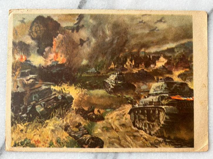 Wo2: panzerkampf stuka und panzer griffen an, Verzamelen, Militaria | Tweede Wereldoorlog, Foto of Poster, Duitsland, Ophalen of Verzenden