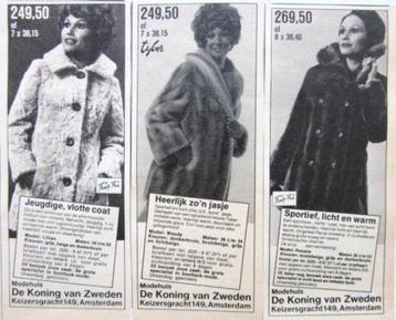 18 vintage reclames De Koning van Zweden modehuis 75-76 mode beschikbaar voor biedingen