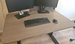 IKEA BEKANT bureau 120x80 – grijs/houtlook – met kabelnet, Ophalen, In hoogte verstelbaar, Zo goed als nieuw