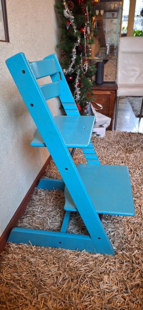 Stokke Tripp Trapp Stoel - Lichtblauw, Ophalen, Gebruikt, Meegroeistoel, Gordel(s)
