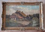 Schilderij - Boerderij - landschap gesigneerd J Leeuwenburg, Ophalen