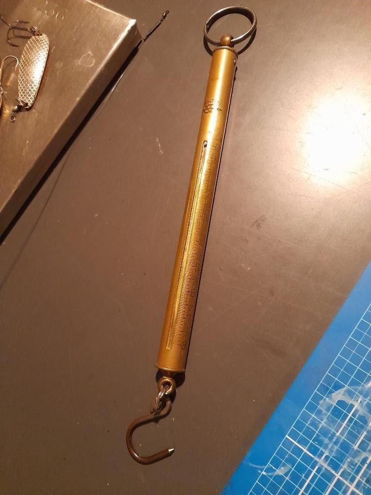 Vintage Salter veerunster 8 LB vliegvissen forel vlagzalm, Watersport en Boten, Hengelsport | Algemeen, Gebruikt, Overige typen