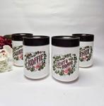 4 opaline potten Douwe Egberts Cerve, Gebruikt, Overige typen, Ophalen of Verzenden, Glas