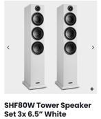 Fenton SHF80W speakerset 500W, 3x 6,5", 8 Ohm, Wit, Zo goed als nieuw, 120 watt of meer, Front, Rear of Stereo speakers, Ophalen