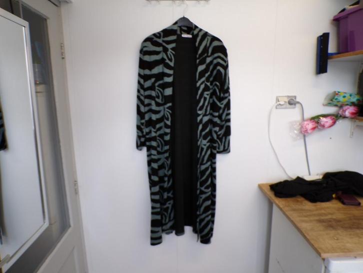 ger. Lang vest Magna zwart/groen maat 56/58? (54/56?), Kleding | Dames, Grote Maten, Zo goed als nieuw, Trui of Vest, Overige kleuren