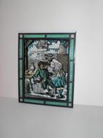 Glas in lood afbeelding tandarts met tulband op hoofd, Antiek en Kunst, Ophalen of Verzenden
