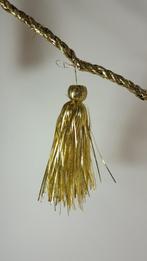 Gouden slinger met kwasten, kerstversiering, 240 cm (4). W1, Tweedehands verkoop, Tweedehands verkoop, Gebruikt, Ophalen of Verzenden