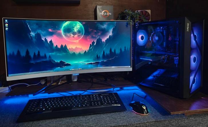 Game PC met 34" scherm/Ryzen 5500/32GB RAMM/RX6700XT/7TB, Computers en Software, Desktop Pc's, Nieuw, 4 Ghz of meer, HDD, SSD