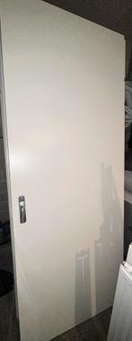 Opdekdeur met kozijn en bovenlicht, Doe-het-zelf en Verbouw, Deuren en Horren, Gebruikt, 80 tot 100 cm, 215 cm of meer, Binnendeur