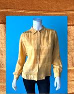 Vintage zijden blouse mosterdgeel maat 36, Kleding | Dames, Blouses en Tunieken, Verzenden, Geel, Vintage, Maat 36 (S)
