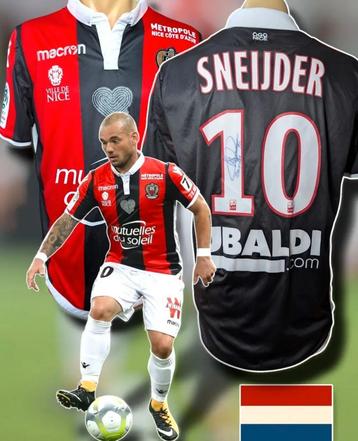 Wesley Sneijder – Matchworn shirt OGC Nice  beschikbaar voor biedingen