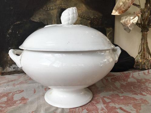 Soepterrinr Terrine met dennenappel knop. Frans antiek, Antiek en Kunst, Curiosa en Brocante, Ophalen of Verzenden