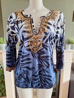 K-Design K Design blauwe goud top S M 36 38 Gratis Verzenden, K-design, Zo goed als nieuw, Lange mouw, Maat 36 (S)