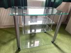 Tv meubel/stereo meubel glas, nette staat, Ophalen, Gebruikt, 50 tot 100 cm, Glas