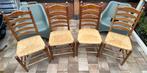4 Riet Stoelen - Kroeg/Café/Vintage - Nette Staat, Huis en Inrichting, Stoelen, Ophalen, Gebruikt, Bruin, Vier