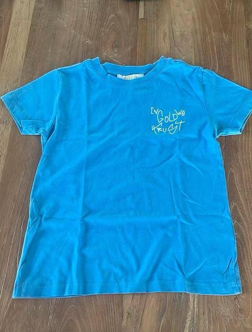 Te koop in gold we trust t-shirt, Kinderen en Baby's, Kinderkleding | Maat 128, Gebruikt, Jongen, Shirt of Longsleeve, Ophalen of Verzenden
