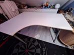 Bureu  met ronding, wit,160 cm x 120 cm, Huis en Inrichting, Bureaus, Ophalen, In hoogte verstelbaar, Gebruikt