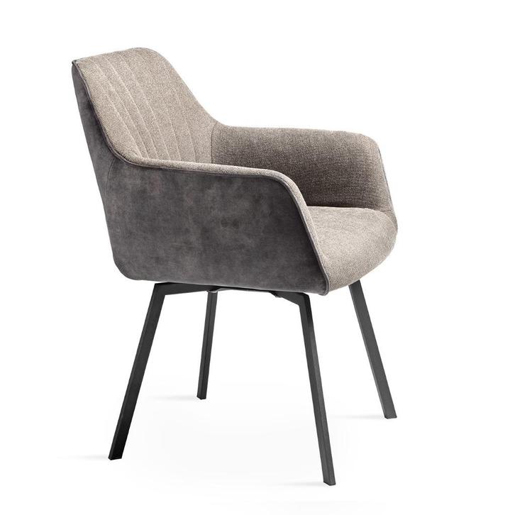 eetkamerstoelen, Huis en Inrichting, Stoelen, Nieuw, Vier, Metaal, Stof, Grijs, Ophalen