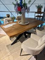 Mangotafel boomstam blad 160 cm met spinpoot, Ophalen, Rustig, Nieuw, 50 tot 100 cm