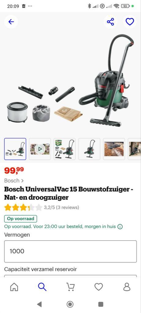 Bosch UniversalVac 15 Stofzuiger met nieuwe papier zakken, Witgoed en Apparatuur, Stofzuigers, Nieuw, Stofzuiger, Minder dan 1200 watt