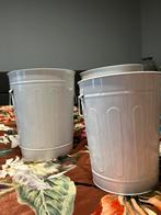 3 stuks Vintage Wasmand metaal wit emmer ton, speelgoed mand, Huis en Inrichting, Emmers, Ophalen of Verzenden, Gebruikt, Overige materialen