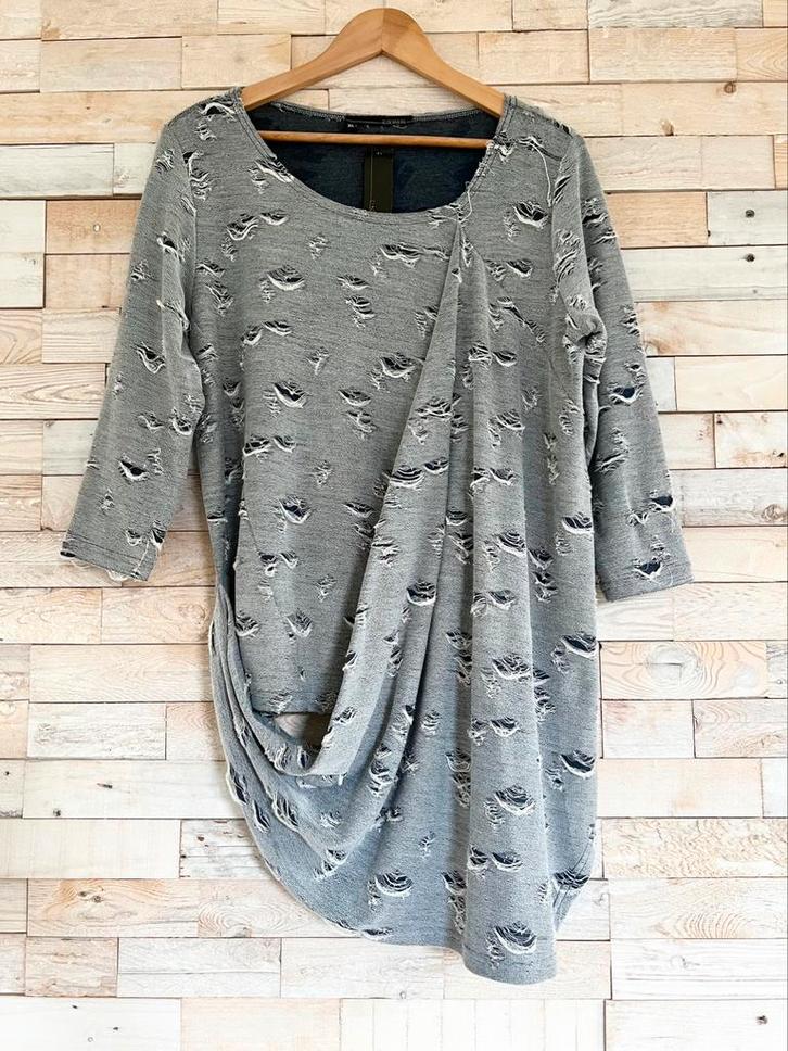 Elsewhere top draperie blauw, maat M/38 - NP 89,95, Kleding | Dames, Tops, Nieuw, Maat 38/40 (M), Blauw, Lange mouw, Ophalen of Verzenden