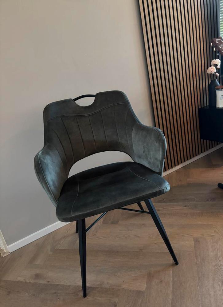 6 groen eetkamerstoelen, Huis en Inrichting, Stoelen, Zo goed als nieuw, Vijf, Zes of meer stoelen, Overige kleuren, Ophalen