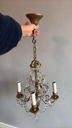 Mooie hanglamp - koper met glazen kristallen, Huis en Inrichting, Lampen | Kroonluchters, Ophalen of Verzenden, Gebruikt