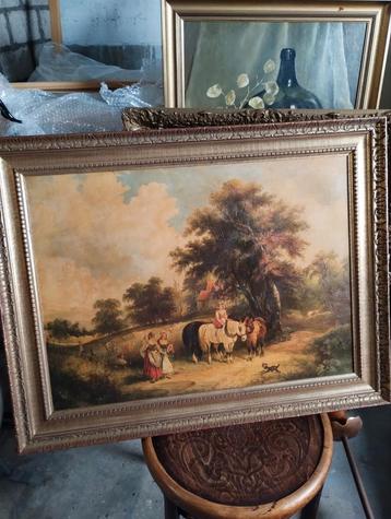 Antiek schilderij olieverf op doek F. Wheatley (1747-1801) beschikbaar voor biedingen