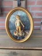 3D Schilderij - Jongen met Hond aan het Vissen Klassiek, Antiek en Kunst, Ophalen