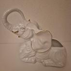 Bloempot olifant wit met goud, Rond, Ophalen of Verzenden, Zo goed als nieuw, Minder dan 25 cm