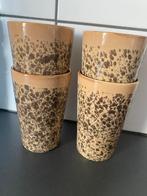 4 HK living “Tiger” 70’s bekers groot, Huis en Inrichting, Keuken | Servies, Keramiek, Ophalen of Verzenden, Zo goed als nieuw