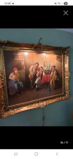 Oud schilderij met voorstelling van mensen, Ophalen of Verzenden