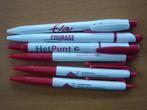 6 Reclame Pennen met Rood Accent , Verzamelen, Pennenverzamelingen, Overige merken, Gebruikt, Balpen, Ophalen of Verzenden