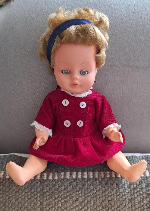 Vintage pop jaren 60, blond haar blauwe ogen, Verzamelen, Poppen, Gebruikt, Pop, Ophalen of Verzenden