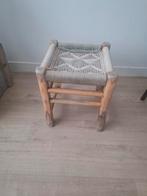 Rotan rieten jute houten Marokkaans boho krukje plantentafe, Ophalen, Gebruikt, Hout