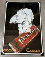 Emaille bord FRIGOR chocolade 71x50 cm, Verzamelen, Merken en Reclamevoorwerpen, Ophalen of Verzenden, Gebruikt, Reclamebord