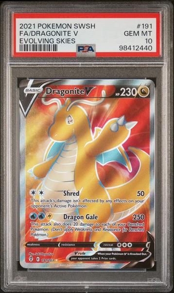 Dragonite V FA Evolving Skies PSA 10 beschikbaar voor biedingen