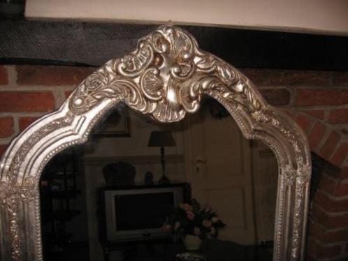 Exclusieve Grote "Barok" "Old-Zilver"Kuifspiegel Schitterend, Huis en Inrichting, Woonaccessoires | Spiegels, Zo goed als nieuw