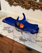 Prachtige kobalt blauwe glazen Murano stijl schaal. 5,5 Kilo, Ophalen of Verzenden