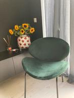 4 groene velvet stoelen oerfecte staat eetkamerstoel, Ophalen, Zo goed als nieuw, Overige kleuren, Eén