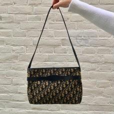Dior Oblique-Jacquard schoudertas, Sieraden, Tassen en Uiterlijk, Tassen | Damestassen, Zo goed als nieuw, Blauw, Ophalen of Verzenden