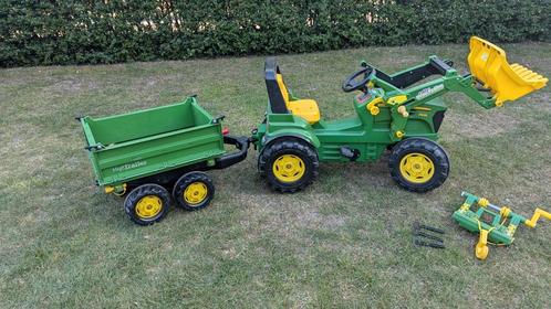 John Deere tractor met kiepwagen en extra's, Kinderen en Baby's, Speelgoed | Buiten | Skelters, Zo goed als nieuw, Overige merken
