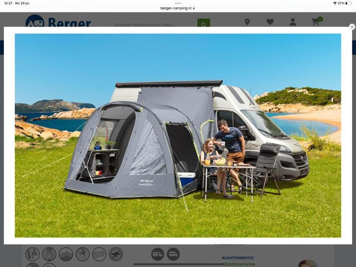 Berger Easy XL opblaasvoortent, Hobby en Vrije tijd, Overige Hobby en Vrije tijd, Zo goed als nieuw, Ophalen of Verzenden