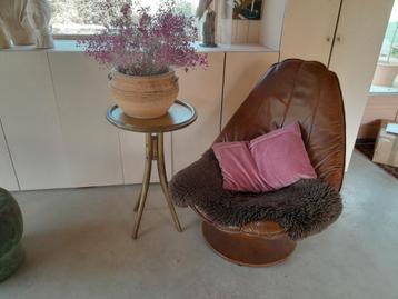 Goud houten hoge bijzettafel tafel vintage  beschikbaar voor biedingen