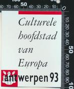 Sticker: Antwerpen 1993 - Culturele hoofdstad van Europa, Verzamelen, Overige typen, Ophalen of Verzenden, Zo goed als nieuw
