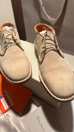 NIEUWE SANTONI half hoge loafers in suède, Loafers, Bruin, Nieuw, Ophalen of Verzenden