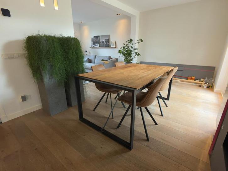 Eettafel set, Huis en Inrichting, Tafels | Eettafels, Zo goed als nieuw, 50 tot 100 cm, 150 tot 200 cm, Vier personen, Rechthoekig