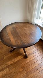 Ronde houten tafel en 4 stoelen, Huis en Inrichting, Ophalen, Rond, 50 tot 100 cm, Zo goed als nieuw